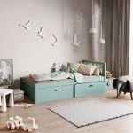 Łóżeczko dziecięce bez barierek z szufladami