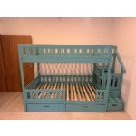 łóżko ze schodami dla chłopca i dziewczynki