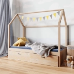 Łóżeczko domek z szufladami bez barierek