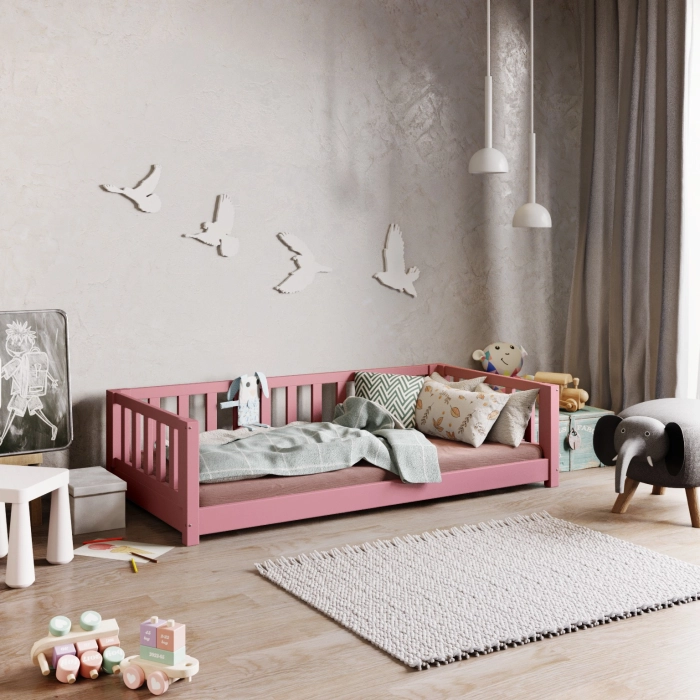 Lit enfant bas avec barrières de sécurité
