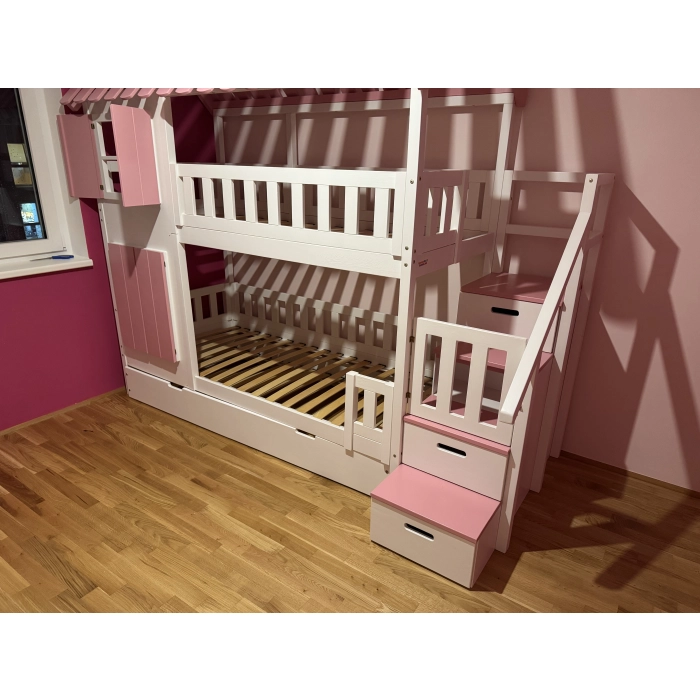 łóżko ze schodami dla dziewczynek