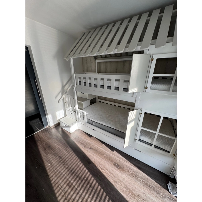 Nowoczesne łóżko piętrowe ze schodami Katowice dla rodzeństwa