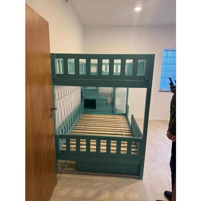 duże łóżko ze schodami 120x200