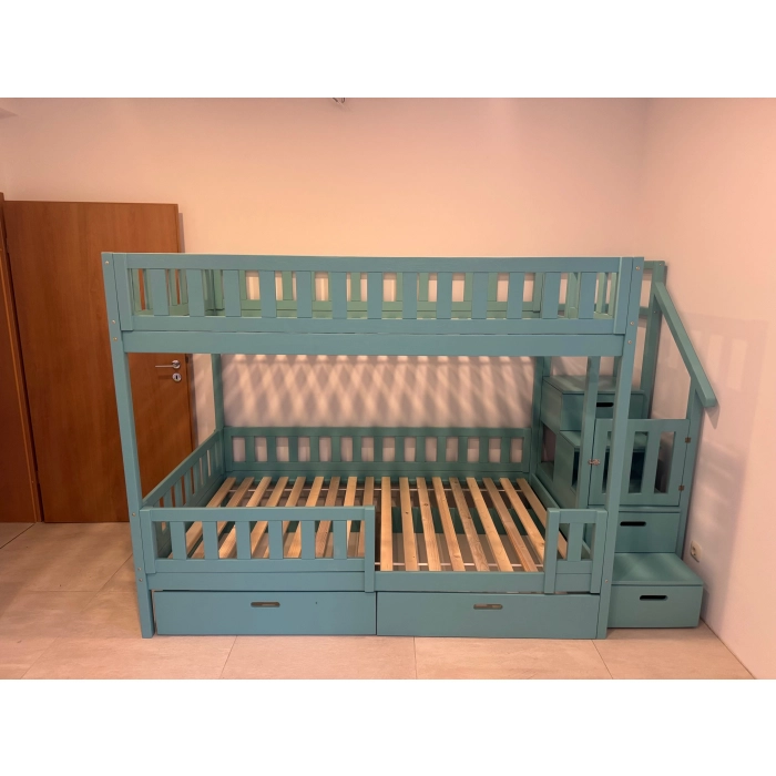 łóżko ze schodami dla chłopca i dziewczynki