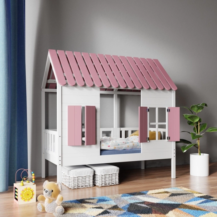Łóżko dla dziewczynki z dachem